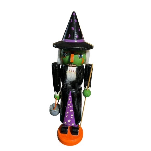 Wooden Witch Nutcracker Halloween Decor For Festive Home Accent - Picture 3 of 8